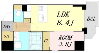 クレストコート堂島【13階】の間取り