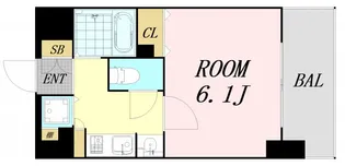 プレサンス難波OCAT前【6階】の間取り