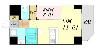 ラ・ピシーヌ南堀江【11階】の間取り