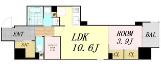 アーバネックス堺筋本町【9階】の間取り