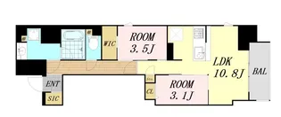 アーバネックス堺筋本町【4階】の間取り