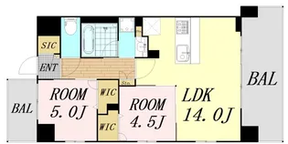 スプランディッド天王寺SOUTH【5階】の間取り