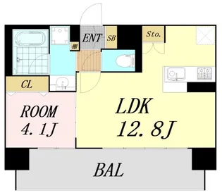 ソルレヴェンテ新梅田【6階】の間取り