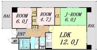 キオプラザ天満橋【8階】の間取り