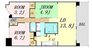 レジディア千里万博公園【8階】の間取り