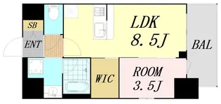 リヴェント難波ウエスト【11階】の間取り