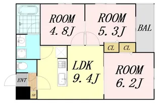 エス.フィールド奏【1階】の間取り