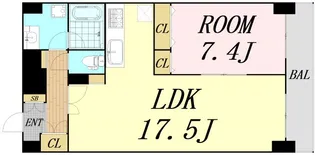 ドルチェ・ヴィータ(都島)【7階】の間取り