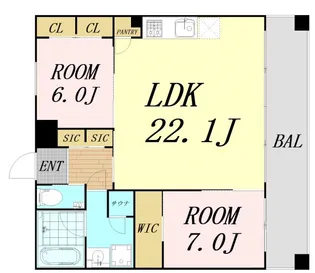 プレジオ東三国【7階】の間取り