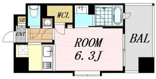 ゲートコート大阪福島【5階】の間取り