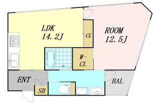 WOB西梅田【12階】の間取り