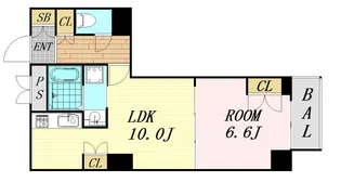 エルヴェ東天満【19階】の間取り