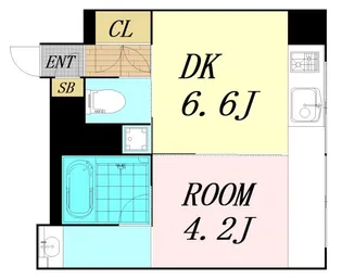 北浜コンソール【8階】の間取り