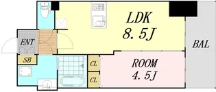 プレサンス新大阪ザシティ【10階】の間取り
