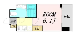 レジュールアッシュ塚本【9階】の間取り