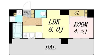 ファーストフィオーレ江坂ラディール【5階】の間取り