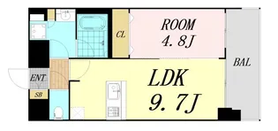 プレサンス大阪福島シエル【13階】の間取り