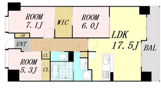 フロンティアタワー難波EAST【11階】の間取り