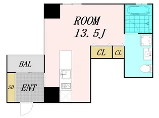 ルクレ堺筋本町レジデンス【10階】の間取り