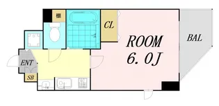 プレサンス難波リバーオアシス【13階】の間取り