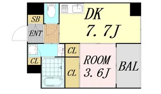 アリス・マナーガーデン谷町【5階】の間取り