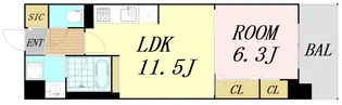 グランセジュール大国町【3階】の間取り