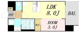 エスリードレジデンス玉造ザ・イースト【13階】の間取り