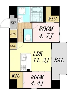 スプランディッドX(テン)【14階】の間取り