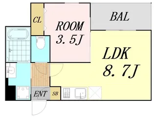 ジーメゾン姫島アウラ【3階】の間取り