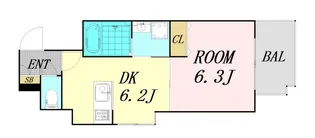 GALLERY谷町【5階】の間取り