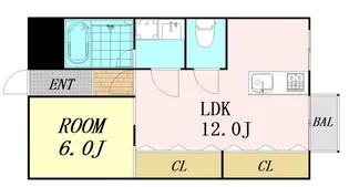 大建コーポ江坂【1階】の間取り