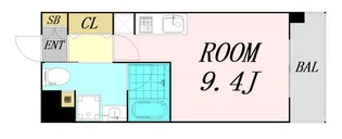 アーバンフラッツ上町【14階】の間取り