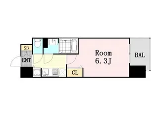 プレサンス梅田東ディアロ【8階】の間取り