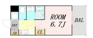 ワールドアイ大阪East City【7階】の間取り