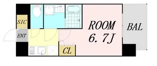ワールドアイ大阪East City【10階】の間取り
