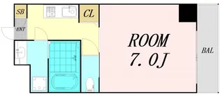 プランドール大手前レジデンス【10階】の間取り