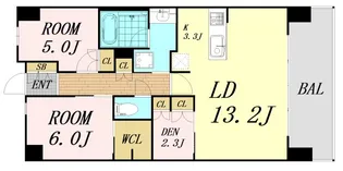 プラネスーペリア梅田北ブライトコンフォート【3階】の間取り