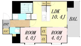 スプランディッド玉造【8階】の間取り