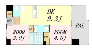 セレニテフラン谷町四丁目アリエ【12階】の間取り