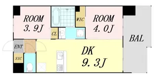セレニテフラン谷町四丁目アリエ【14階】の間取り