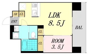 ミラージュパレス難波東レジデンス【9階】の間取り