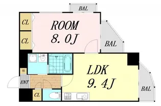 ビエラコート天神橋【12階】の間取り