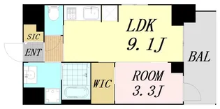 S-RESIDENCE松屋町asence【3階】の間取り