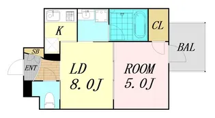 サムティ難波グレイス【14階】の間取り