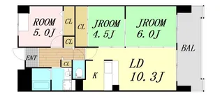 アメニティ江戸堀【5階】の間取り