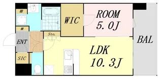 スプランディッド弁天町WEST【4階】の間取り