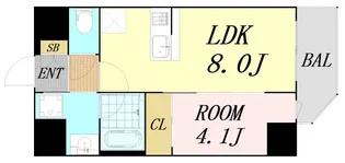 コンフォリア・リヴ北浜高麗橋【4階】の間取り