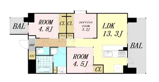 スプランディッド難波Ⅶ(セブン)【2階】の間取り