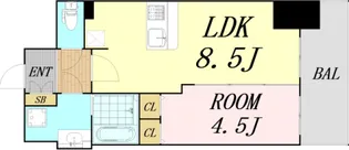 プレサンス新大阪ザシティ【13階】の間取り
