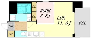 プレジオ難波【8階】の間取り